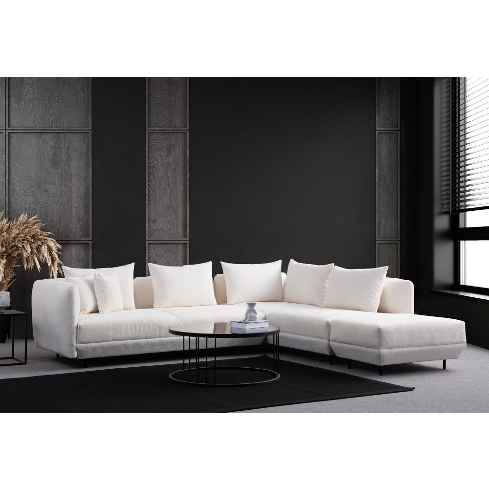 Floransa - Bijeli Ugaoni Sofa slika 1
