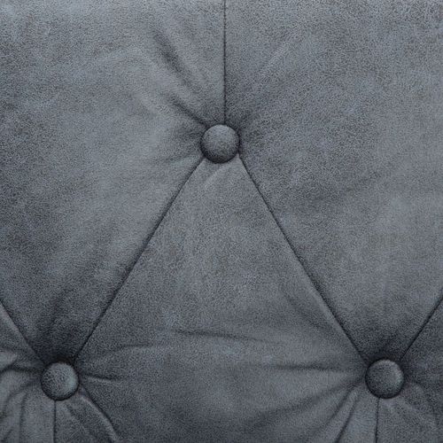 Trosjed Chesterfield s presvlakom od tkanine sivi slika 3