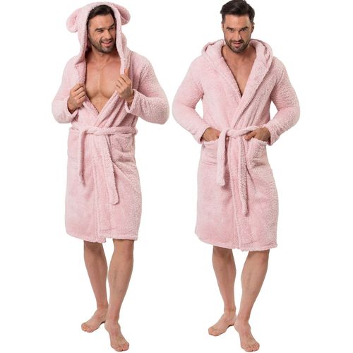 Muški kućni ogrtač Teddy Pink L/XL slika 1