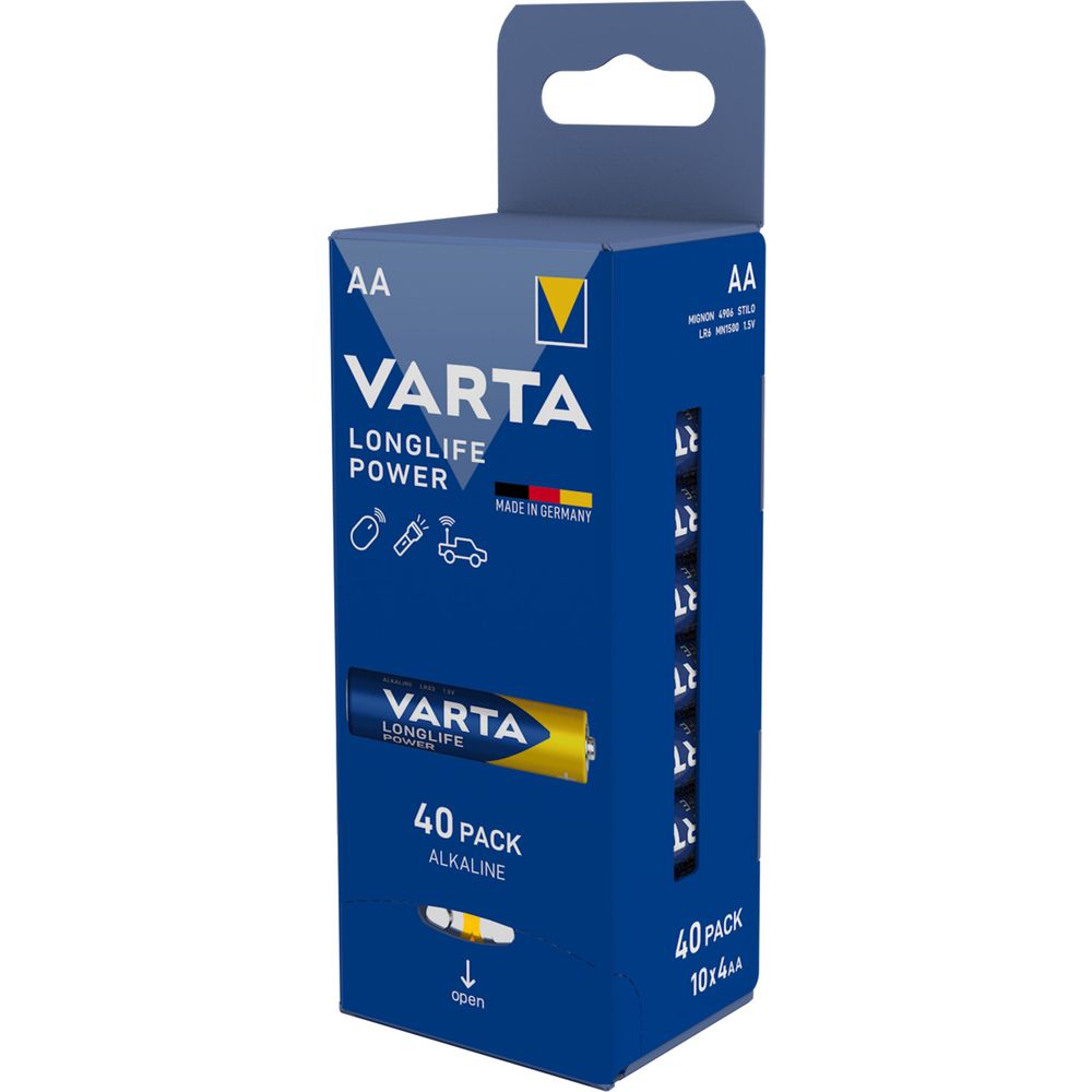 Varta Longlife Power Baterija LR06, AA, 1,5V 40 kom slika 2