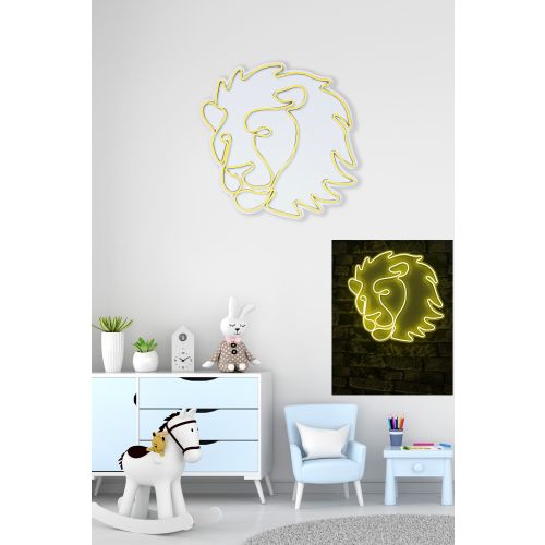 Wallity Ukrasna plastična LED rasvjeta, Lion - Yellow slika 11