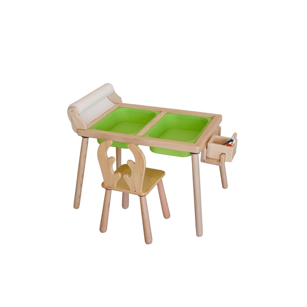 Zeleni Set Stola i Stolica za Djecu - Roll and Chair slika 1