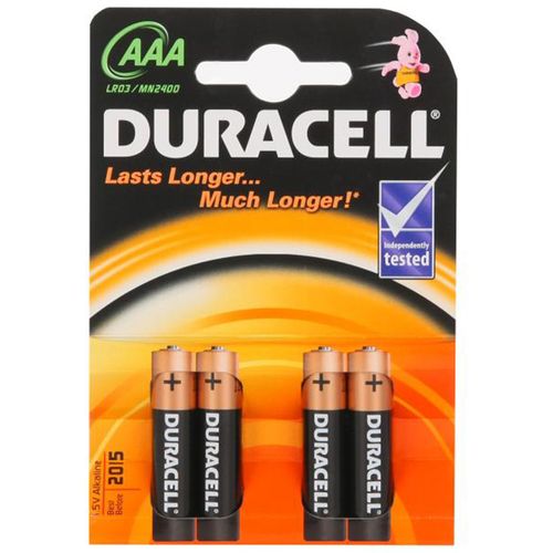 Baterija LR 3 alkalna Duracell AAA 1/4 blister slika 1