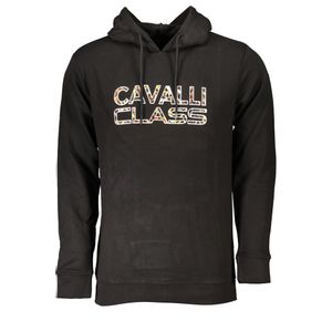 CAVALLI CLASS MEN'S BLACK ZIP-OUT SWEATSHIRT