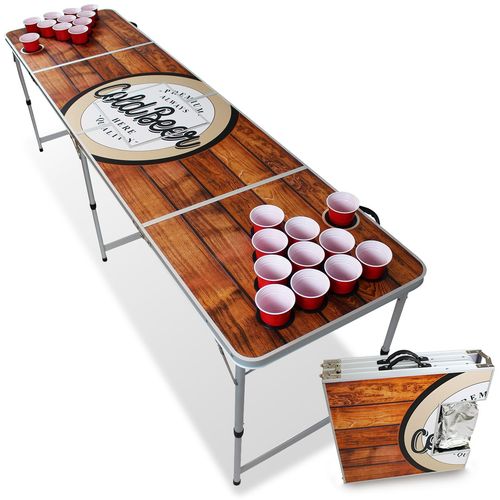 BeerCup Backspin Beer Pong stol, Smeđa slika 1