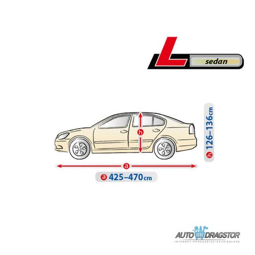 CERADA ZA AUTOMOBIL L SEDAN,VODOOTPORNA,OTPORNA NA UV ZRAKE,D 425-470CM,V 126-136CM slika 5