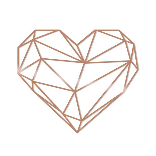 Wallity Metalna zidna dekoracija, Heart - Copper slika 2