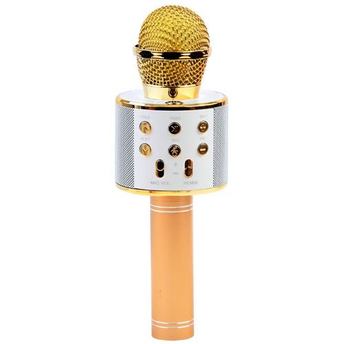 Bežićni karaoke mikrofon zlatni slika 2