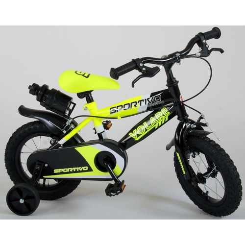 Volare Sportivo dječji bicikl 12" s dvije ručne kočnice crno-žuti slika 3