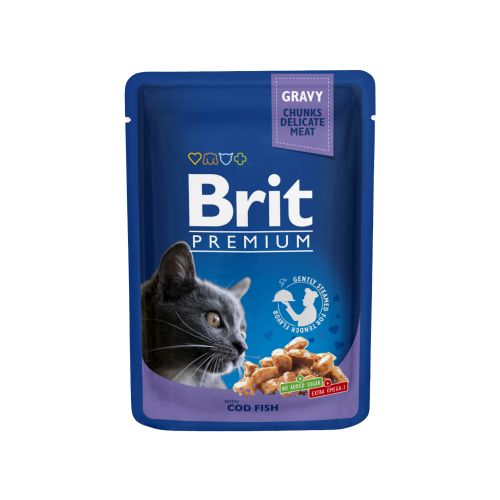 Brit Premium Cat Adult s bakalarom u umaku, 100 g slika 1