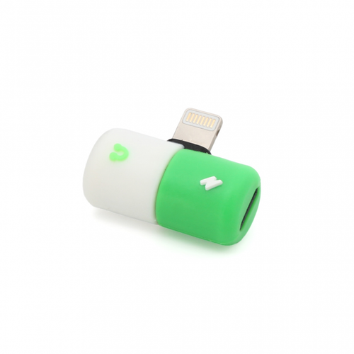 Adapter za slusalice i punjenje W1 iPhone lightning zeleni slika 1