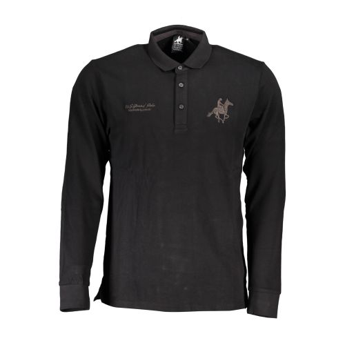 US GRAND POLO MEN'S LONG SLEEVED POLO SHIRT BLACK slika 1