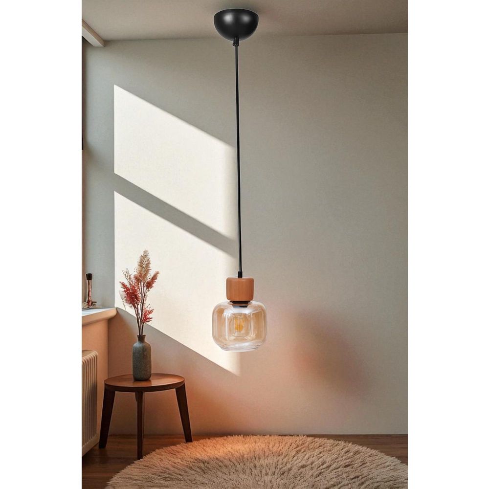 Opviq Luster 642, med, hrast, crna slika 1
