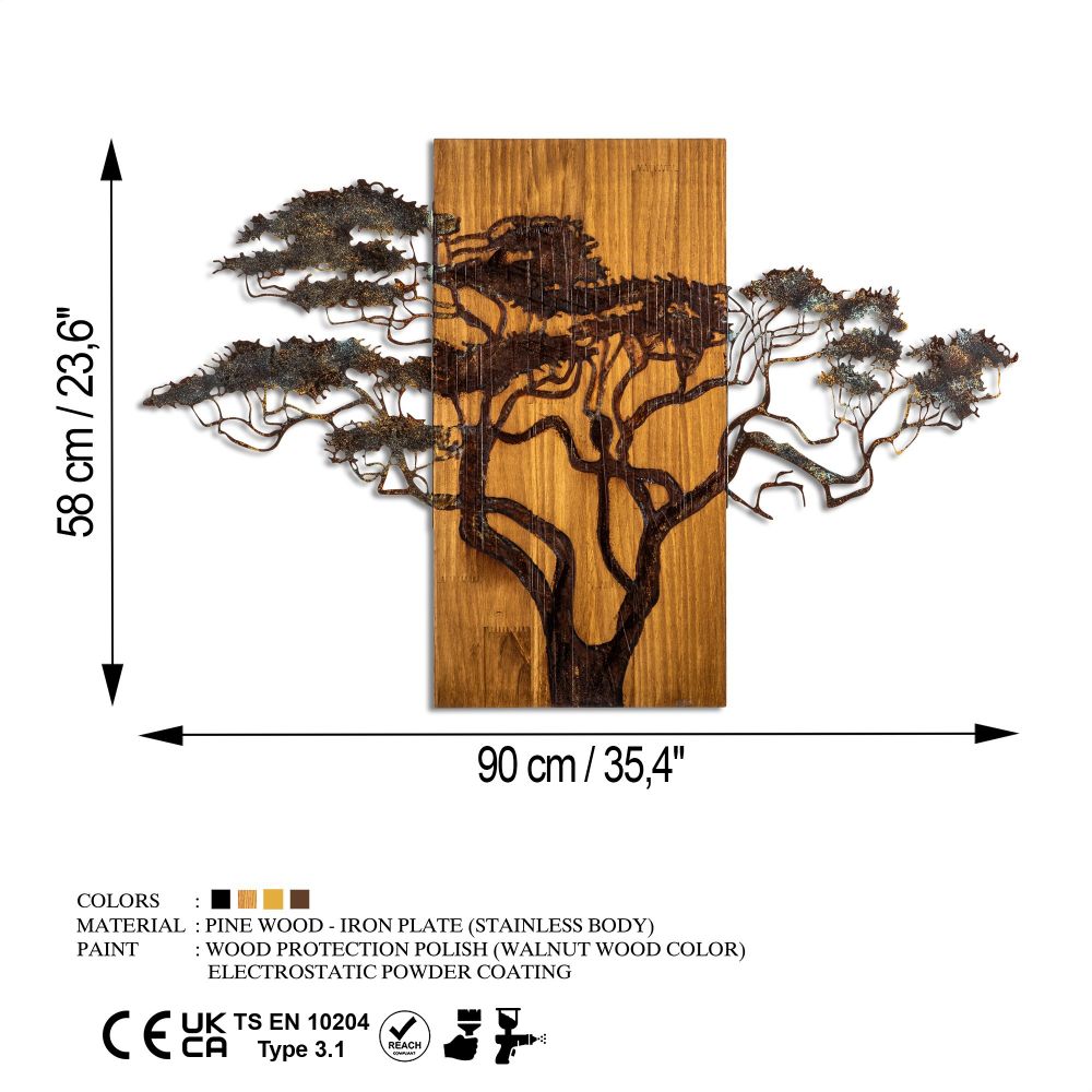 Decorative wooden wall accessory Acacia Tree - 387-A, colour: multicolor slika 9