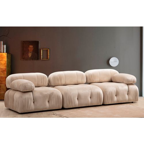 Atelier Del Sofa Trosjed, Krem, Bubble 3 Seater ( L1-O1-1R) - Velvet slika 1