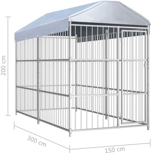 Vanjski kavez za pse s krovom 300 x 150 x 200 cm slika 5