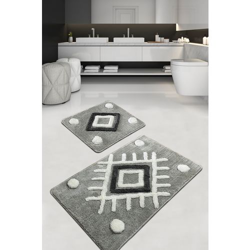 Punica - Grey Grey Acrylic Bathmat Set (2 Pieces) slika 1