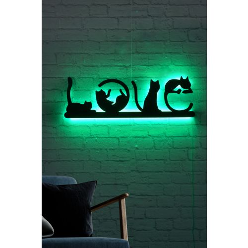 Wallity Ukrasna LED rasvjeta, Cat Love - Green slika 3