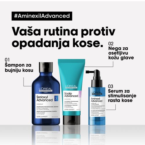 Loreal Professionnel Paris Scalp Advanced Aminexil Advanced Serum Za Stimulisanje Rasta Kose 90ml slika 6