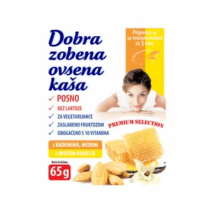 Dobra zobena kaša 65g s bademima,medom i vanilija KRATAK ROK