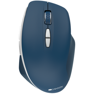 Canyon 2.4 GHz Wireless mouse ,with 7 buttons, DPI 800/1200/1600, Battery: AAA*2pcs,Blue,72*117*41mm, 0.075kg