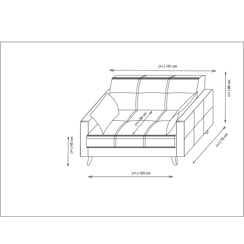 Polya - Bež Sofa na Razvlačenje za Dva Sjedišta slika 7