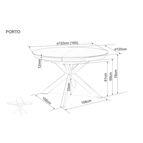 Stol PORTO - Kaljeno staklo, španjolska keramika slika 8