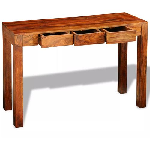Konzolni stol s 3 ladice 80 cm od masivnog drva šišama slika 2