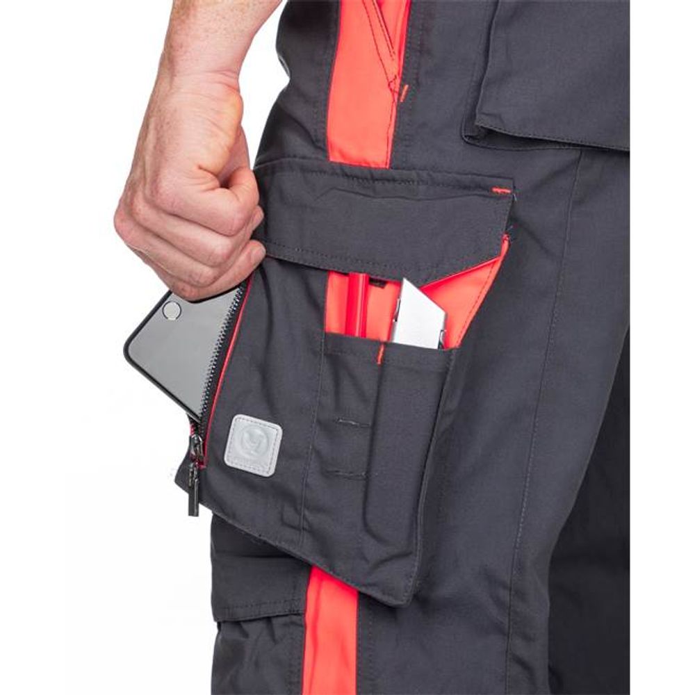 Ardon radne hlače klasične Neon H6404/60 (sivo-crvene) slika 5