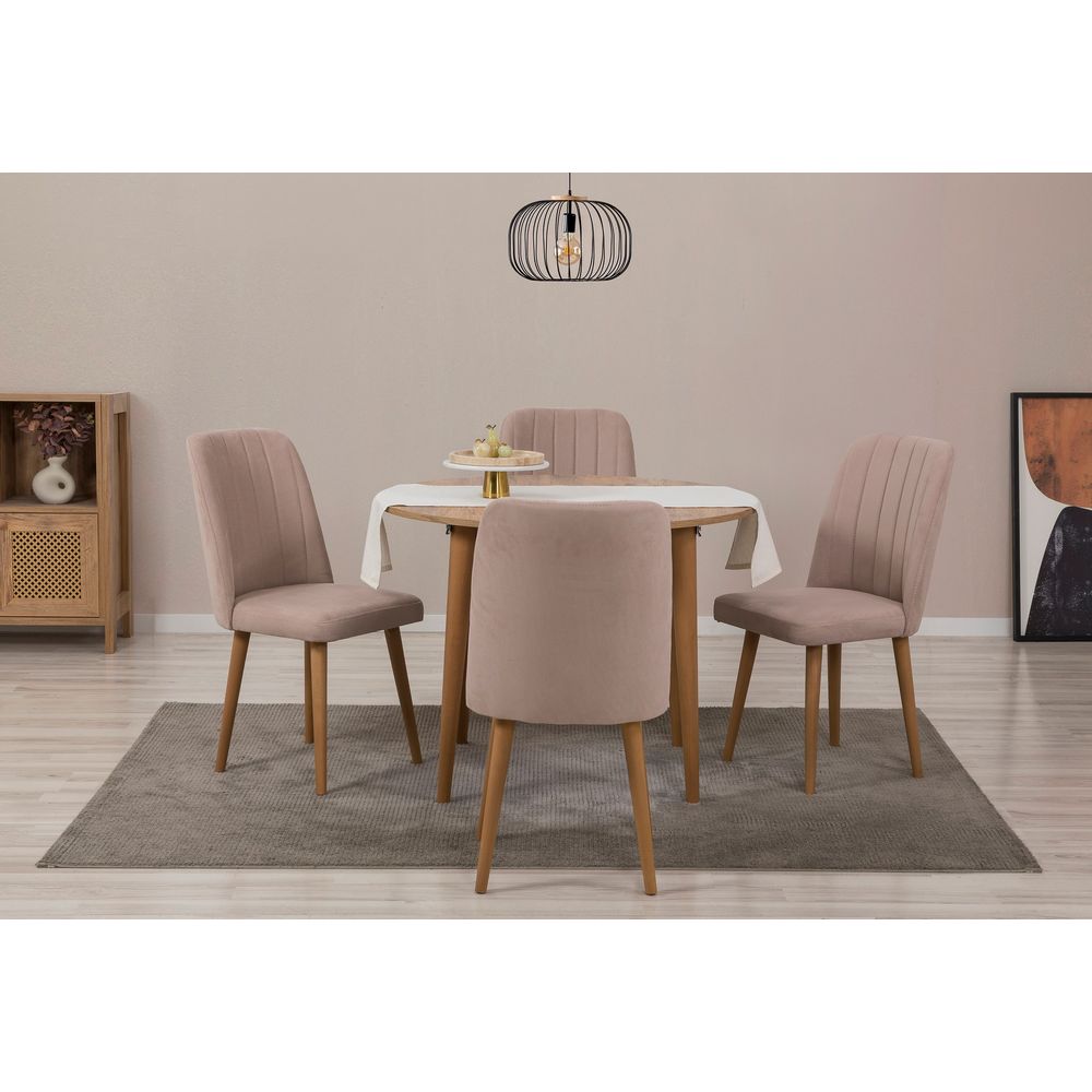 Vina 0900 - Set produžnog stola i stolica od Atlantske borovine (5 komada) slika 1