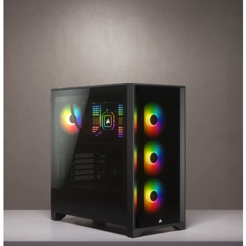 Kućište CORSAIR iCUE 4000X Mid-Tower ATX kaljeno staklo bez napajanja RGB crna slika 12