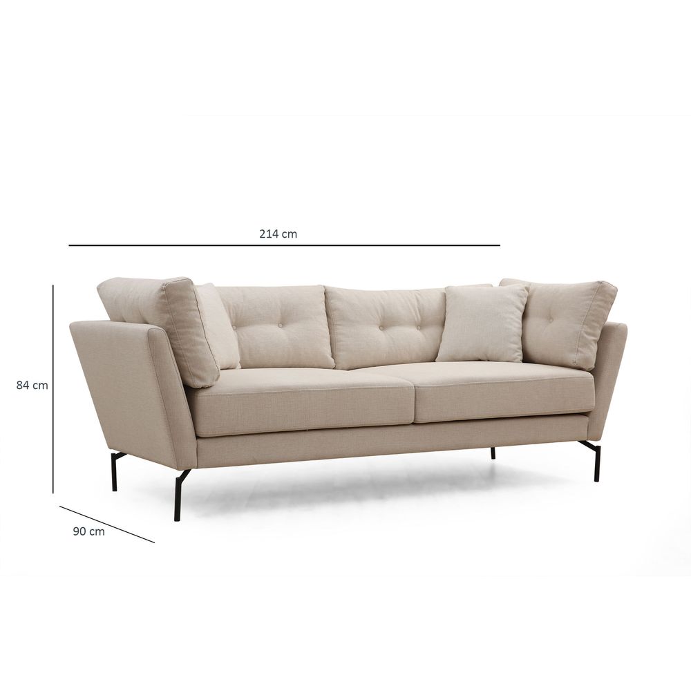 Mapa - Cream Cream Sofa za Tri Osobe slika 13