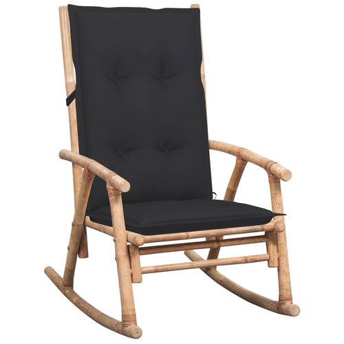 Stolica za ljuljanje od bambusa s jastukom slika 10