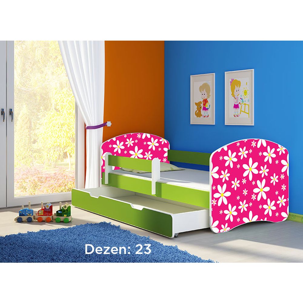 ACMA Dječiji krevet Acma II sa ladicom Green - 140x70cm - Dezen 23 slika 2