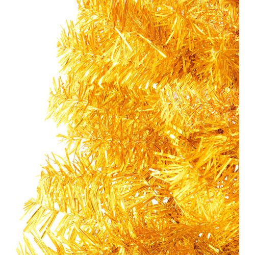 Tanka umjetna polovica božićnog drvca sa stalkom zlatna 150 cm slika 7