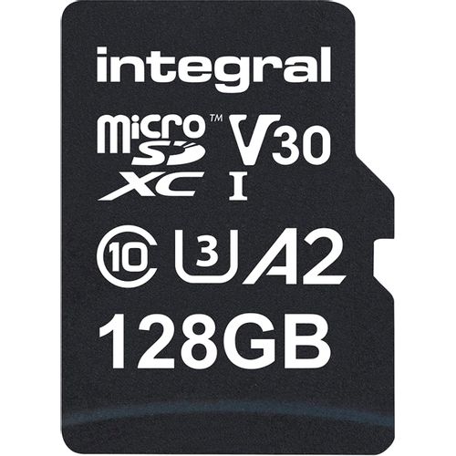 Integral Micro SD kartica 128GB 4K, brzina čitanja 180MB/s, pisanja 90MB/s, MicroSDXC A2 C10 U3 UHS-I V30 slika 1