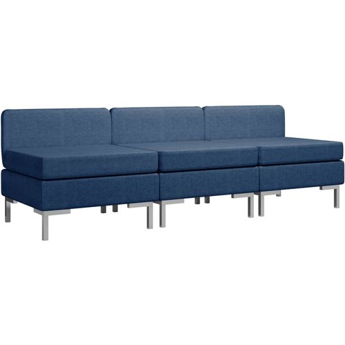 Modularne srednje sofe s jastucima 3 kom od tkanine plave slika 10