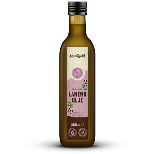 Laneno ulje Hladno prešano - Organsko 250ml Nutrigold slika 1