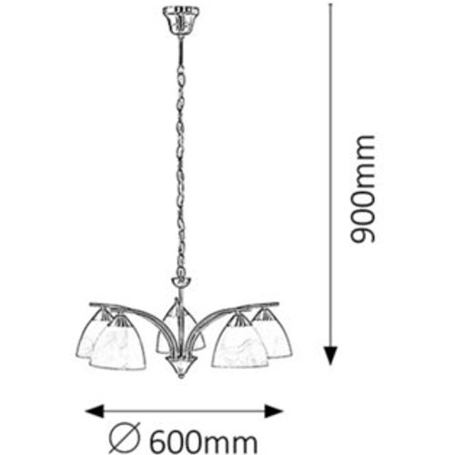 Rabalux Tristan luster E14 5x40W hrom Klasična rasveta slika 2