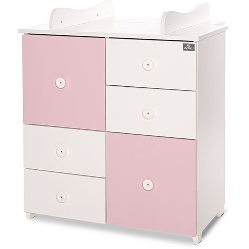 LORELLI CUPBOARD NEW Komoda za Previjanje White/Orchid Pink slika 1