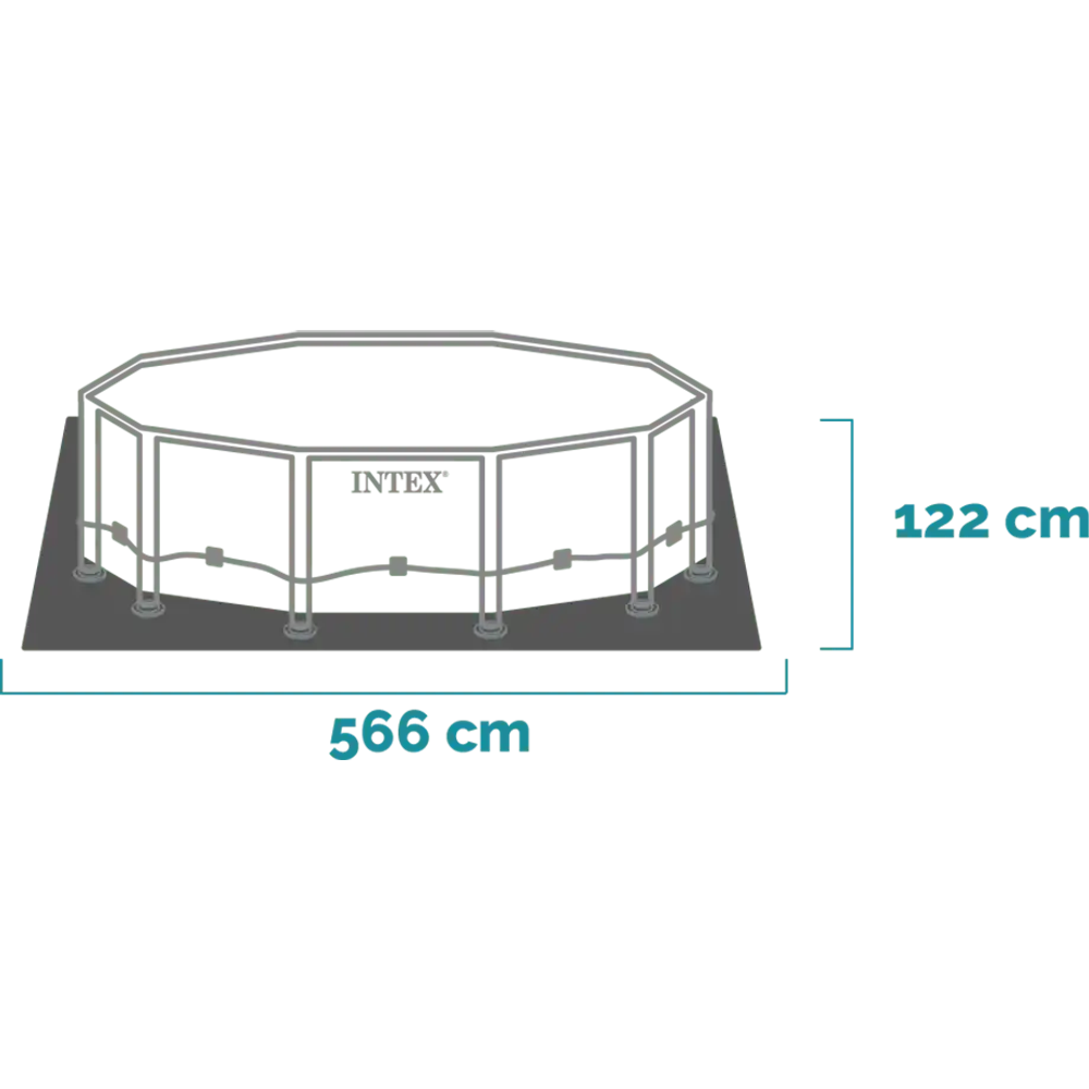 Intex montažni bazen 549x549x122cm Prism Frame, sivo drvo - 26744NP slika 11