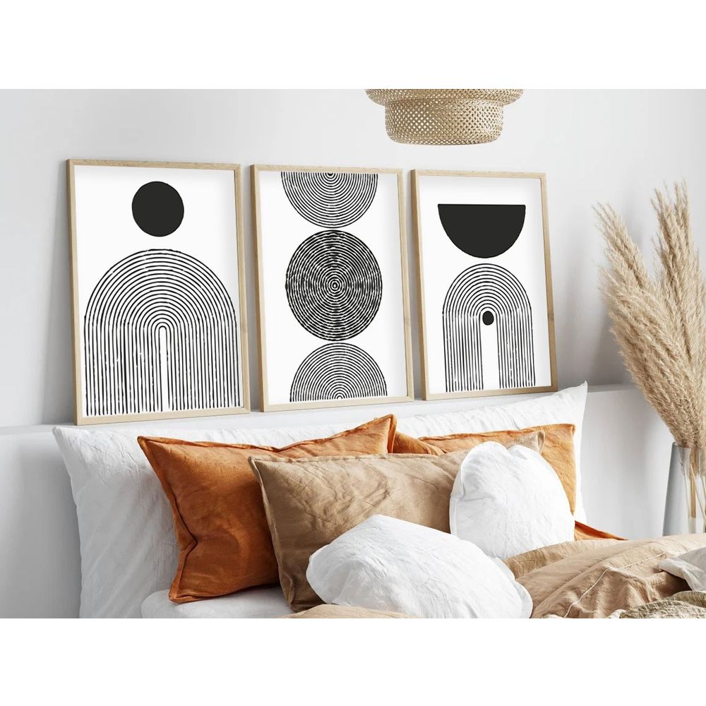 Huhu163 - Dekorativno Slikarstvo u Okviru, 50 x 70 cm, Višebojno (Set od 3 Komada) slika 3