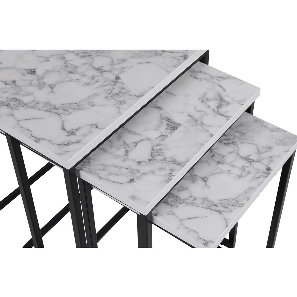 Ce Metal Zigon - 9404 Bijelo-Crni Set od 3 Stolića slika 5
