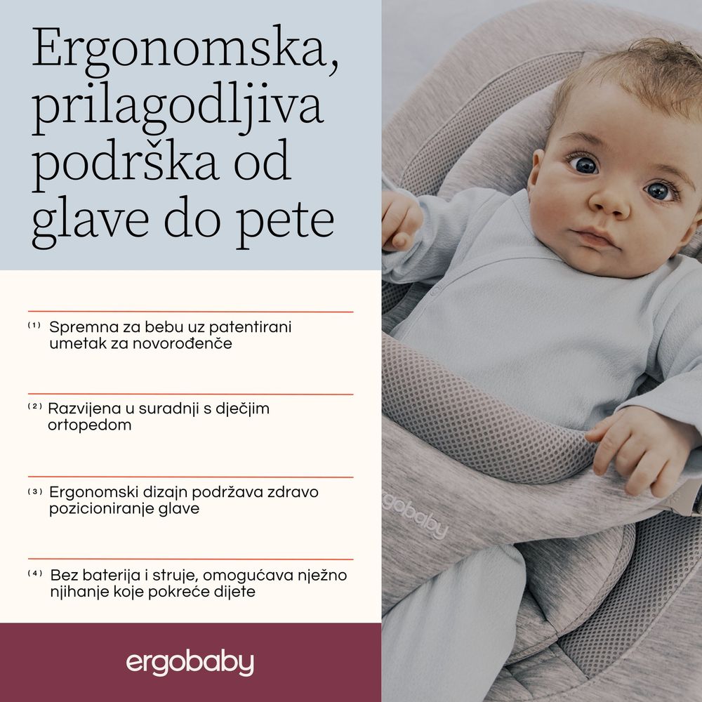 Ergobaby ležaljka Evolve 3u1 Mesh - Sage Green + POKLON luk s igračkama  slika 4