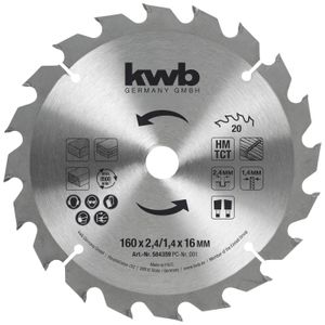 KWB list za cirkular 160x16 mm, drvo