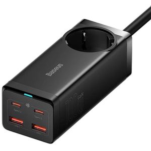 Baseus produžna utičnica/kp gan3 pro desk 2x usb-a/2x usb-c + kabel c-c 100w black