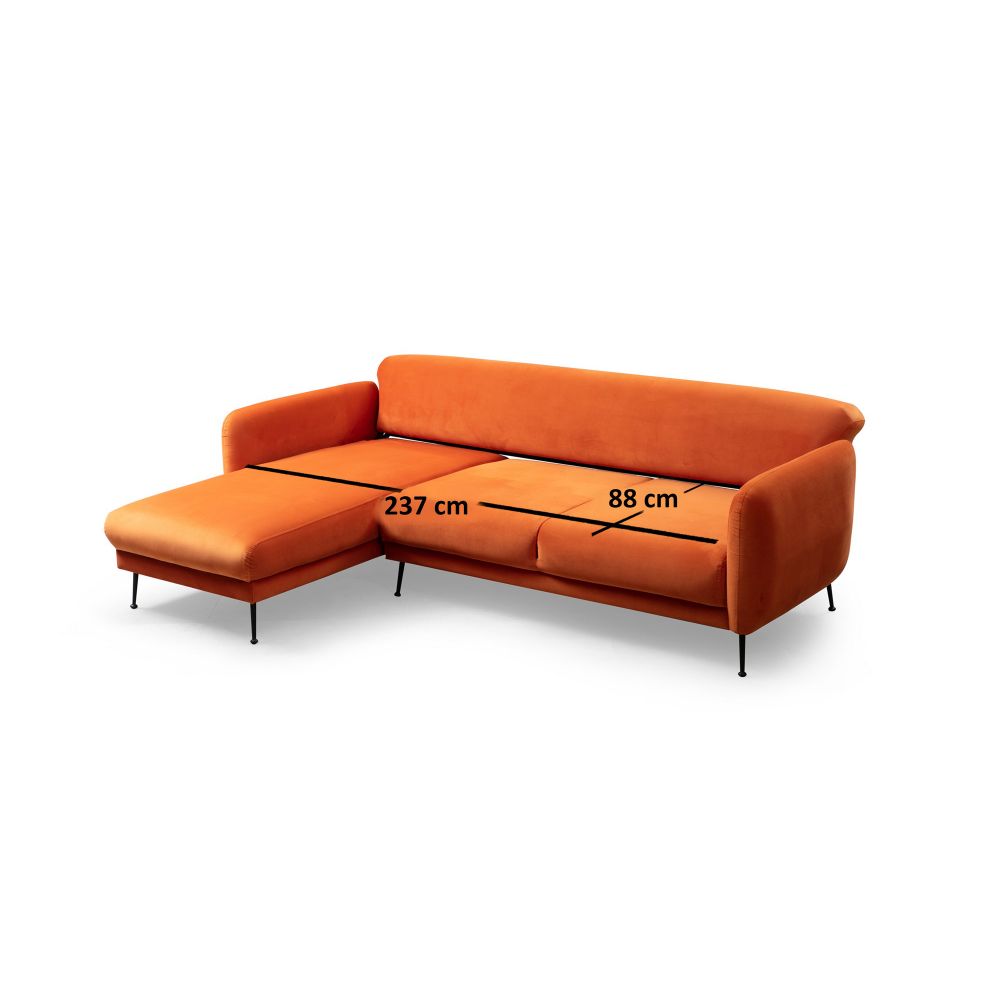 Sevilla Corner Left (Chl+3R) Narandžasti Kutni Sofa-Krevet slika 8