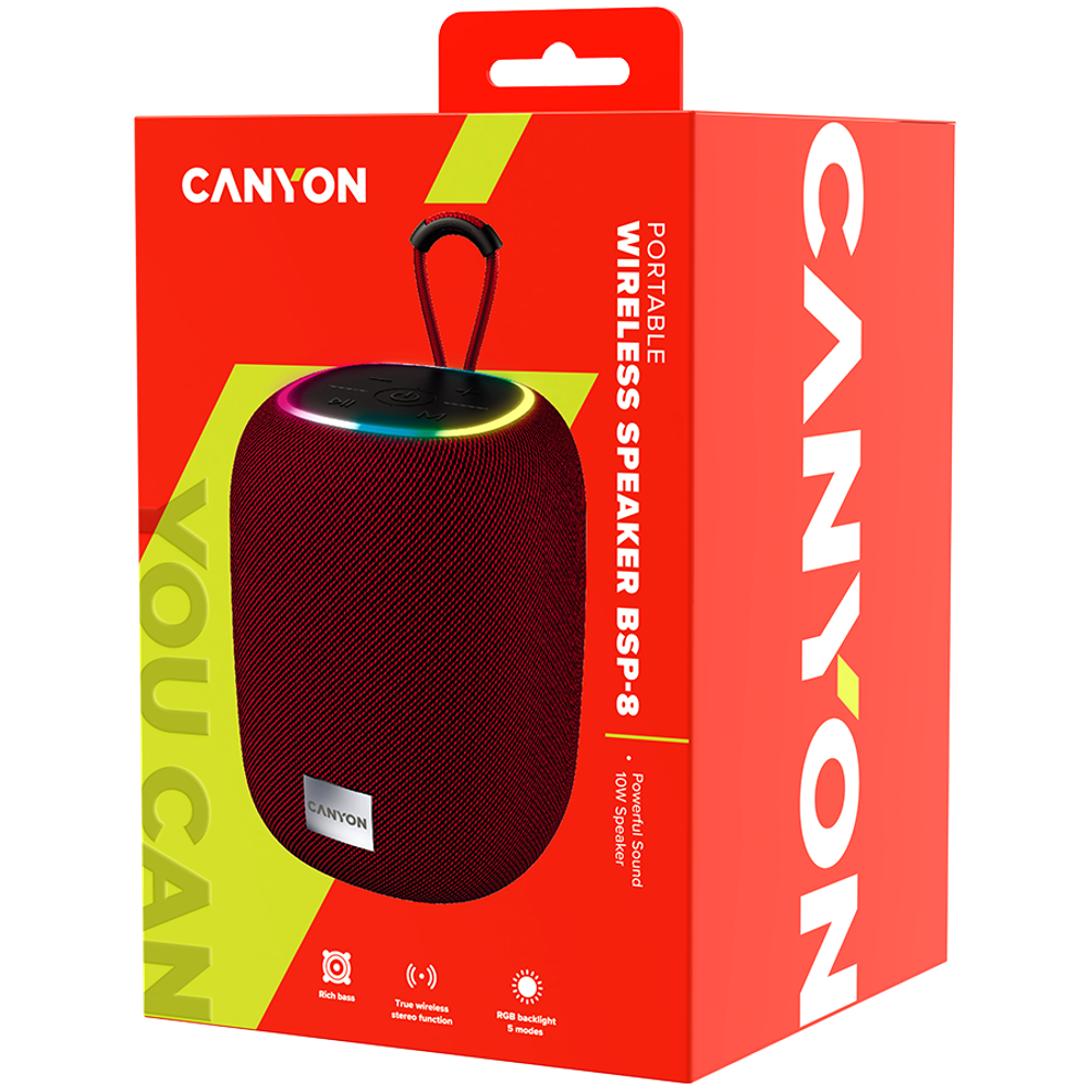 CANYON BSP-8 Bluetooth Zvučnik, Crveni slika 4