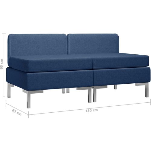 Modularne srednje sofe s jastucima 2 kom od tkanine plave slika 8