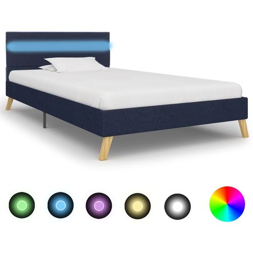 Okvir za krevet od tkanine s LED svjetlom plavi 90 x 200 cm slika 3